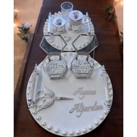 Resim Cyz Home Fascination Gümüş Incili Söz Nişan Tepsisi 