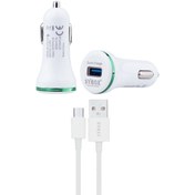 Resim Syrox C47 Araç Şarj Aleti Micro Usb Kablo Set 2.4A Beyaz 