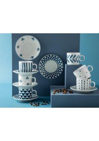 Resim English Home Trin Porselen 2'Li Kahve Fincan Takımı 80 Ml Lacivert 