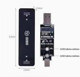 Resim NPO DK01 NVMe M.2 1000/900Mb/s USB-A/Type-C Kablosuz Taşınabilir Harici SSD (GB, 0) 