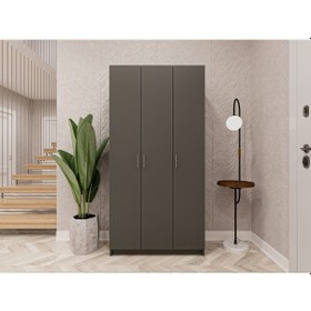 Resim %100 Mdflam Vestiyer & Portmanto V-07 90cm Koyu Gri Gri 