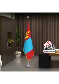 Resim Moğolistan Bayrak -ofis -makam-toplantı Odaları -direkli -saçaklı Makam Bayrağı 1 