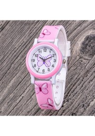 Resim Pembe Kelebek Figürlü Analog Rakamlı Kız Çocuk Kol Saati St-304350 