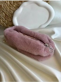Resim Kalpli Saten Astarlı Peluş Kalemlik 124-Pembe 