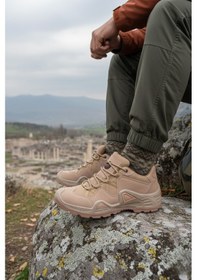 Resim Muggo Pioneer Bağcıklı Trekking Ve Günlük Outdoor Erkek Ayakkabı Bej 
