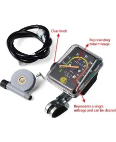 Resim Netodak Bisiklet Analog Ibreli Kilometre Saati Mekanik Hız Göstergesi 