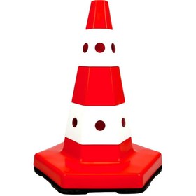 Resim İleri Trafik Klasik Kedi Gözlü Trafik Konisi 50 cm Ağırlıklı Trafik Dubası 