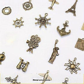 Resim ANNIKEEY 2 adet Vintage Metal Seyahat Not Defteri Şanslar - Midori Günlükleri, TN Seyahatçileri, Ofis Kırtasiye, Planlayıcı Aksesuarları için Dekoratif Kolyeler 