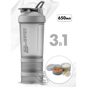 Resim Movertex Protein Milkshake'ları İçin Sporcu Shaker, 3'ü 1 Arada Kap İle 149137044 Beyaz 
