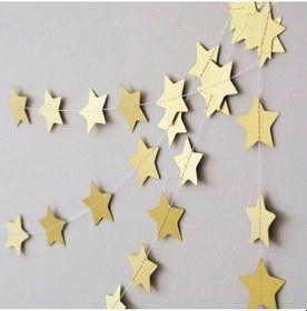 Resim Gold Asmalı Yıldız İpli Sarkıt Süs 4 Metre 