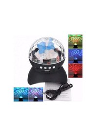 Resim Led Disko Işık Bluetooth Hoparlör Renkli Dönen Gece Lambası Projektör Usb Tf Kart Aux Destekli 
