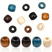 Resim 50 Adet 17mm Büyük Delikli Ahşap Boncuk, Vintage Renk Ahşap Boncuklar, Kendin Yap Takı Aksesuarları, Takı Yapımı Kendin Yap Bileklik Ve Diğer Yaratıcı Dekorlar El Yapımı El Sanatları 