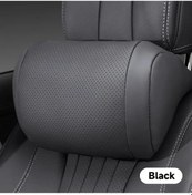 Resim Xuweiwei Siyah Başlıklı Lüks Araç Yastığı Nappa Kumaş Baş Ve Bel Desteği Rahat Nefes Alabilir 