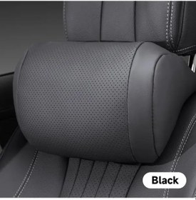 Resim Xuweiwei Siyah Başlıklı Lüks Araç Yastığı Nappa Kumaş Baş Ve Bel Desteği Rahat Nefes Alabilir 