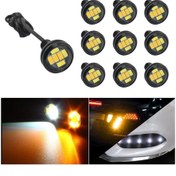 Resim 10 Adet 23mm 6led Smd-5730 Dc9-80v Motosiklet Kartal Göz Işığı Beyaz Ve Sarı Işık 