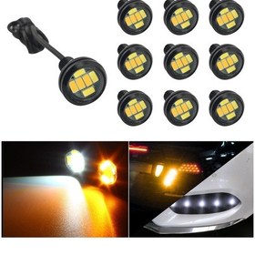 Resim 10 Adet 23mm 6led Smd-5730 Dc9-80v Motosiklet Kartal Göz Işığı Beyaz Ve Sarı Işık 