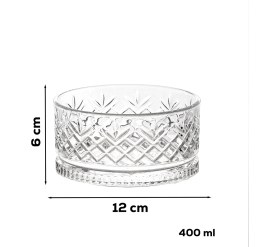 Resim Porsima 2li Kristal Cam Çerezlik Sunumluk Kase Seti Magnolya Kase Takımı 400 ml 