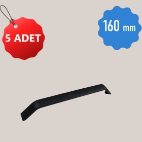 Resim Eymen Serenay 5 Adet 160 mm Alüminyum Metal Siyah Geniş Dolap Çekmece Kulpları 