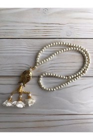 Resim DuhaİslamiHediyelik Lüks Güpürlü Şal Lüks Güllü Inci Tesbih Çeyizlik Bohça Ev Konsept 