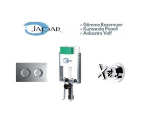 Resim Japar Adnoss Gömme Rezervuar 510198 Kumanda Paneli 500148 Ankastre Valf 570255 Beyaz 