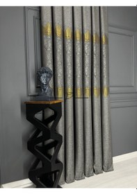 Resim Fon Perde Pano Fonluk Nilo Desen - Gri-gold Çok Renkli 