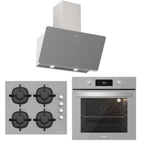 Resim Silverline BO6504S01 - CS5343S01 - 3457 Soho 60 Gri Cam Ankastre Set 