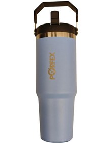 Resim Porfex Pipetli Mavi Termos 1lt. Beyaz 