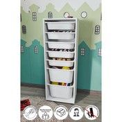 Resim Bofigo Pera 7 Sepetli Oyuncak Dolabı Beyaz 