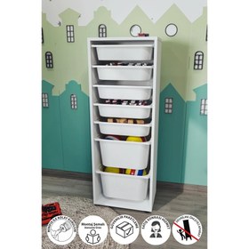 Resim Bofigo Pera 7 Sepetli Oyuncak Dolabı Beyaz 