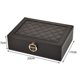 Resim Mdl10- Siyah Takı Kutusu Kilitli Deri Görünümlü Takı Düzenleyici 