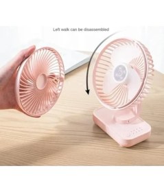 Resim Masaüstü Mini Fan 4 Kademeli 4000MAH Şarjlı Ultra Güçlü Taşınabilir Vantilatör D606 Pembe 