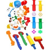 Resim Oyun Hamuru Oyuncak Merdane Silindir Kesici Şekiller Kalıp Enjektör Seti 1 Paket Okul Öncesi Kreş Anasınıfı Etkinlik 