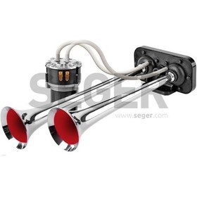 Resim 12V 2 BORULU KROM KOMPRESÖRLÜ KORNA FALA FALA 15A-20A AKIM 110/115dB 85KH012 