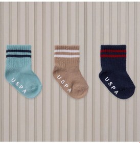 Resim U.s. Polo Assn Erkek Bebek Çorap 2200 Su Yeşili-lacivert-bej 