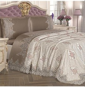 Resim Fransız Güpürlü Eylül Pike Takımı Cappucino (319694216) Cappuccino 