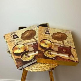 Resim Rabsev Rs21 Fotoğraf Albümü 10x15cm 600 Lük Gramafon Desenli Kutulu Yatay Dikey Modeli 