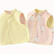 Resim Balabala Kız Çocukları Ayı ve Kalp Desenli Çift Taraflı Yelek - Yumuşak Polar Astarlı, Yuvarlak Yaka, Uzun Kollu, Sonbahar/Kış Sıcaklığı, Sevimli Karikatür Tasarımı, Günlük Kıyafetler, Kız Çocuk Giysileri, Oyun Sever Bebek Giyimleri, Rahat Polar Astar 