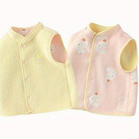 Resim Balabala Kız Çocukları Ayı ve Kalp Desenli Çift Taraflı Yelek - Yumuşak Polar Astarlı, Yuvarlak Yaka, Uzun Kollu, Sonbahar/Kış Sıcaklığı, Sevimli Karikatür Tasarımı, Günlük Kıyafetler, Kız Çocuk Giysileri, Oyun Sever Bebek Giyimleri, Rahat Polar Astar 