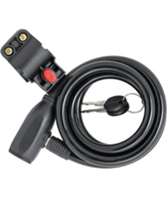 Resim Dt Bisiklet Kilit Halat 12X1200 mm | Anahtar & Braket | HC-81102 | Siyah 