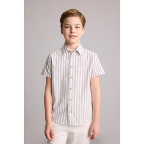 Resim DeFacto Regular Fit Çizgili Kısa Kollu Gömlek Erkek Çocuk H8139A826HS 
