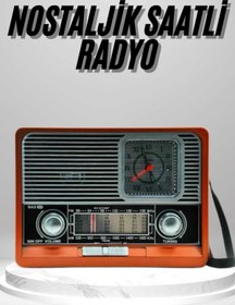 Resim Techno Stock Nostaljik Vintage Radyo Taşınabilir Bluetooth Bağlantılı Hoparlör Radyo 