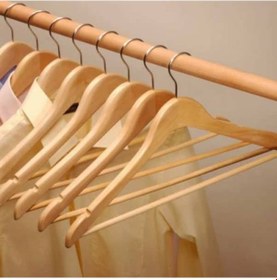 Resim Natural Ahşap Elbise Askısı Yerli Üretim Ahşap Askı 24 Adet Kahverengi 