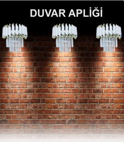 Resim Zamira Beyaz Gold Duvar Apligi - Yatak Odası - Salon - Mutfak - Hol Altın 