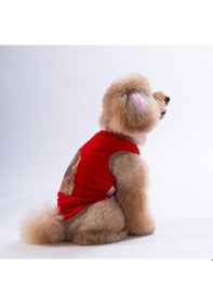 Resim Kırmızı Donut Teddy Tişört Kedi Köpek Tişörtü-kedi Köpek Kıyafeti 