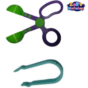 Resim Zells workshop Handy Scoopers - Balon Makas Ve Sıkıştırılabilir Maşa-mor-yeşil 