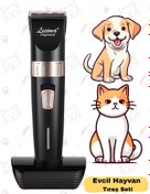 Resim Lesima Ls-1000 Sessiz Kedi Köpek Tıraş Seti Pet Evcil Hayvan Tüy Kesme Tıraş Makinesi 