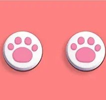 Resim Vikisda GGZone Silikon Analog Kelebek Çubuk Kapak Kapak Kavrama Başparmak Çubukları Nintendo Switch NX NS Joy-Con Kumandası için Joystick (2 ADET Beyaz-Pembe Sevimli Kedi Pati Pençesi) 