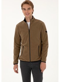 Resim U.S. Polo Assn. Erkek Regular Fit Haki Polar Örme Hırka 50313779-VR027 