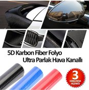Resim 5D Karbon Fiber Folyo Ultra Parlak Hava Kanallı 3 Farklı Renk 