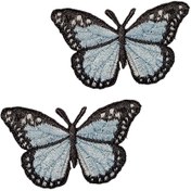 Resim REMSATİC Ütü Ile Yapışan Arma - Patch - Kelebek Modeli Mavi (6cm X 5,5cm) 2 Adet 